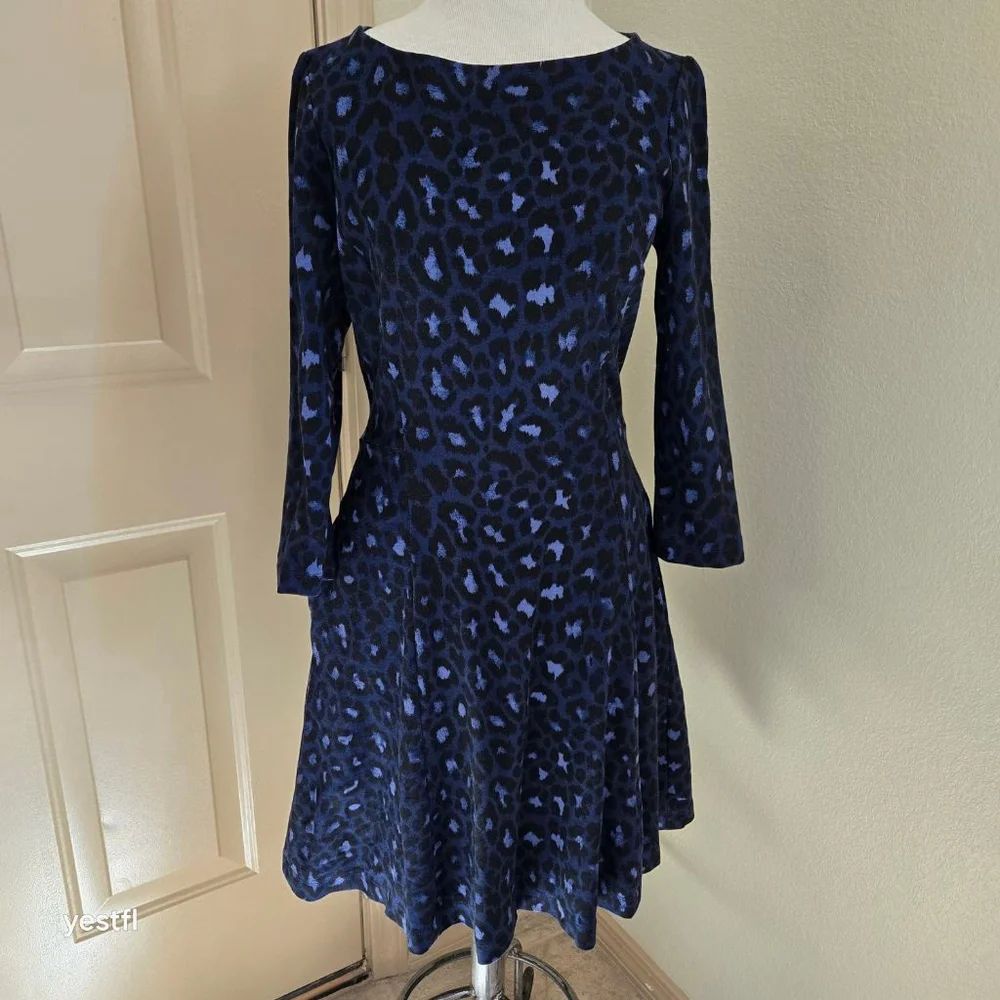 Kate Spade Broome Street Leopard Ponte Fit & Flare Dress 6